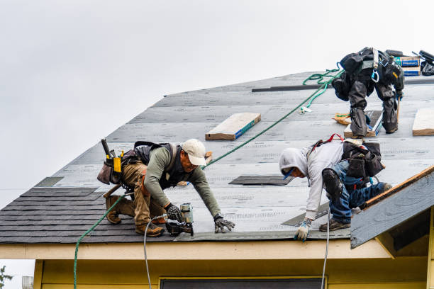 Professional Gutter Installation technician working in Gazelle, CA